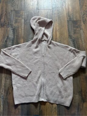 T.J.Maxx Light Taupe Hooded Zip Cardigan